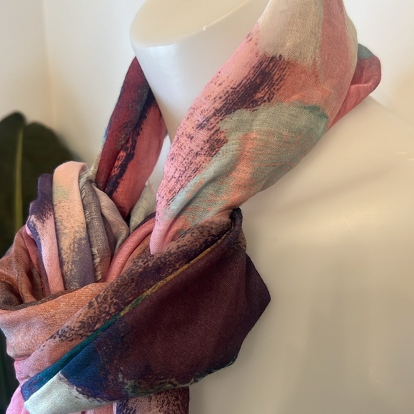 SWIRL PRINT SCARF Gregory Ladner Limited Edition NWT - Picture 4 of 5